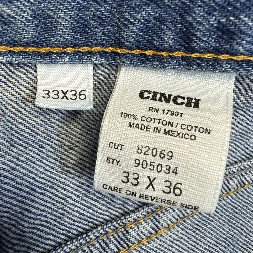 Cinch Jeans Mens 33x36* (32x34) Blue‎ Denim Straight Leg Western Cowboy